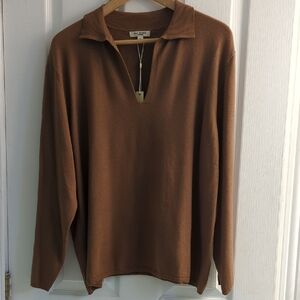 Max Studio London V-Neck Brown Sweater